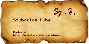 Szubotics Huba névjegykártya